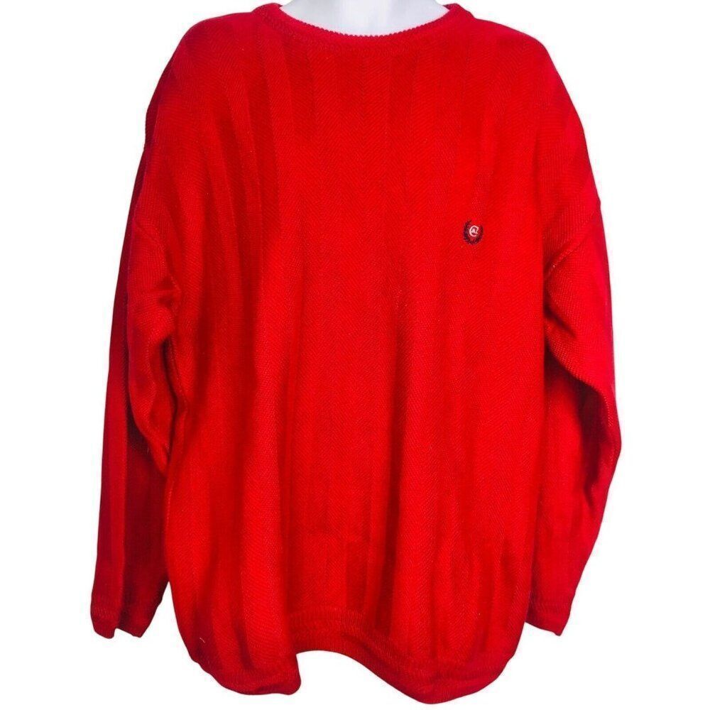 Vintage Chaps Ralph Lauren Mens XL Sweater Red Long Sleeve Crew Neck New